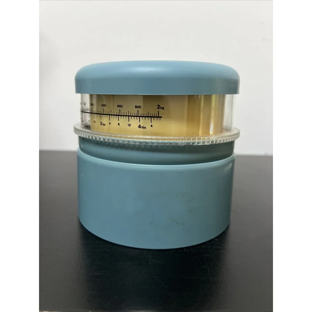 Roscan Kitchen Scale 4 Lb 2 Kg #150-1230 With Holding Cup‎ Colonial Blue 5X5x3